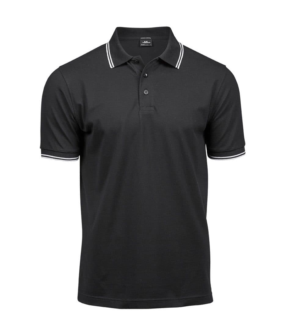 LUXURY STRIPE STRETCH POLO coloris Noir / Blanc