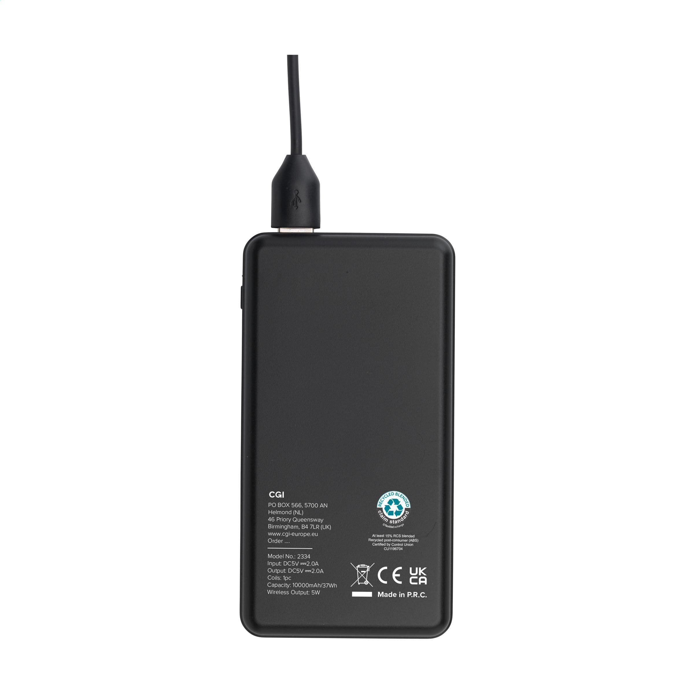 Powerbank sans fil Boru bambou RCS plastique recyclé en situation