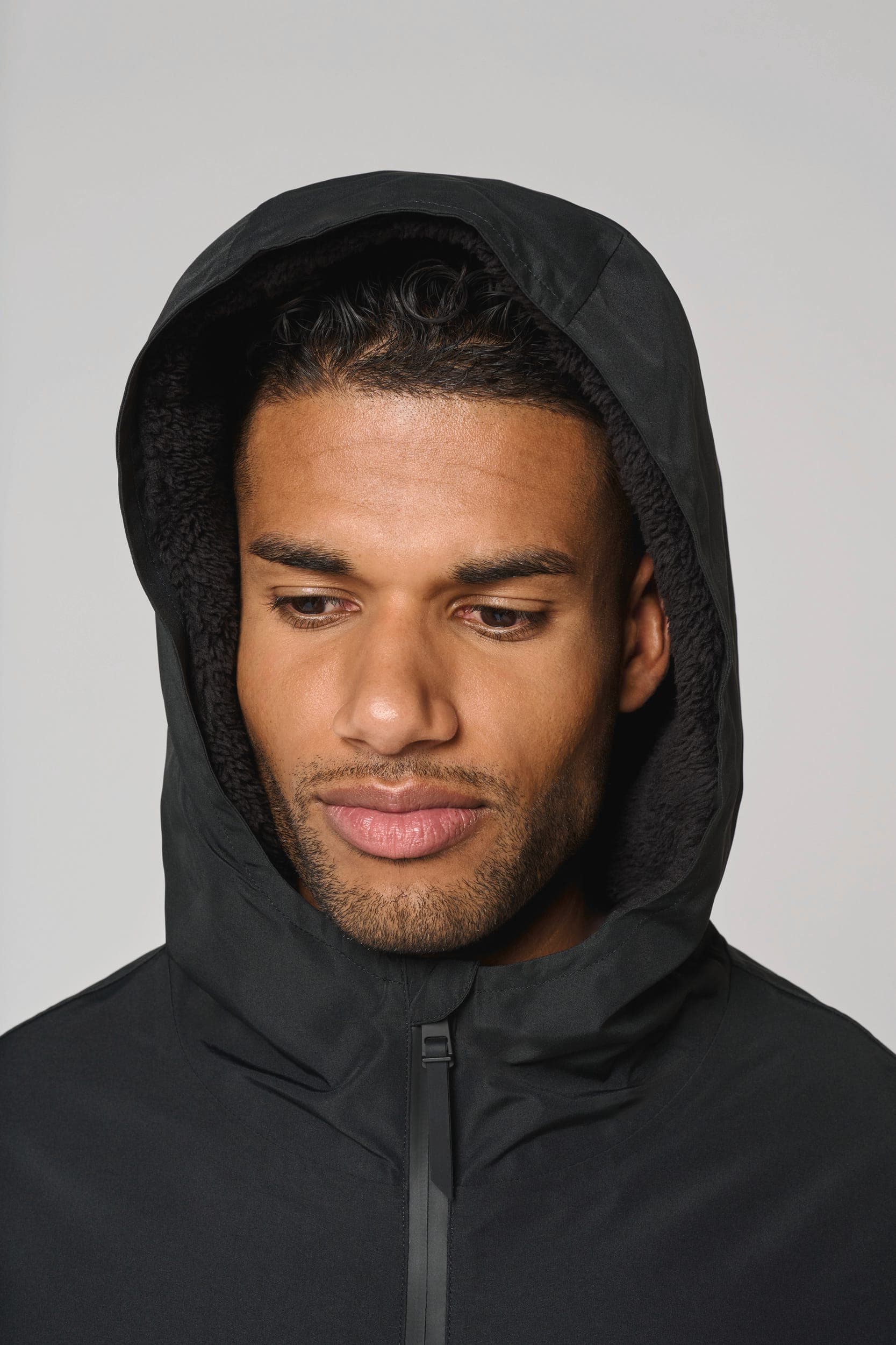 Parka longue doublée sherpa unisexe en situation