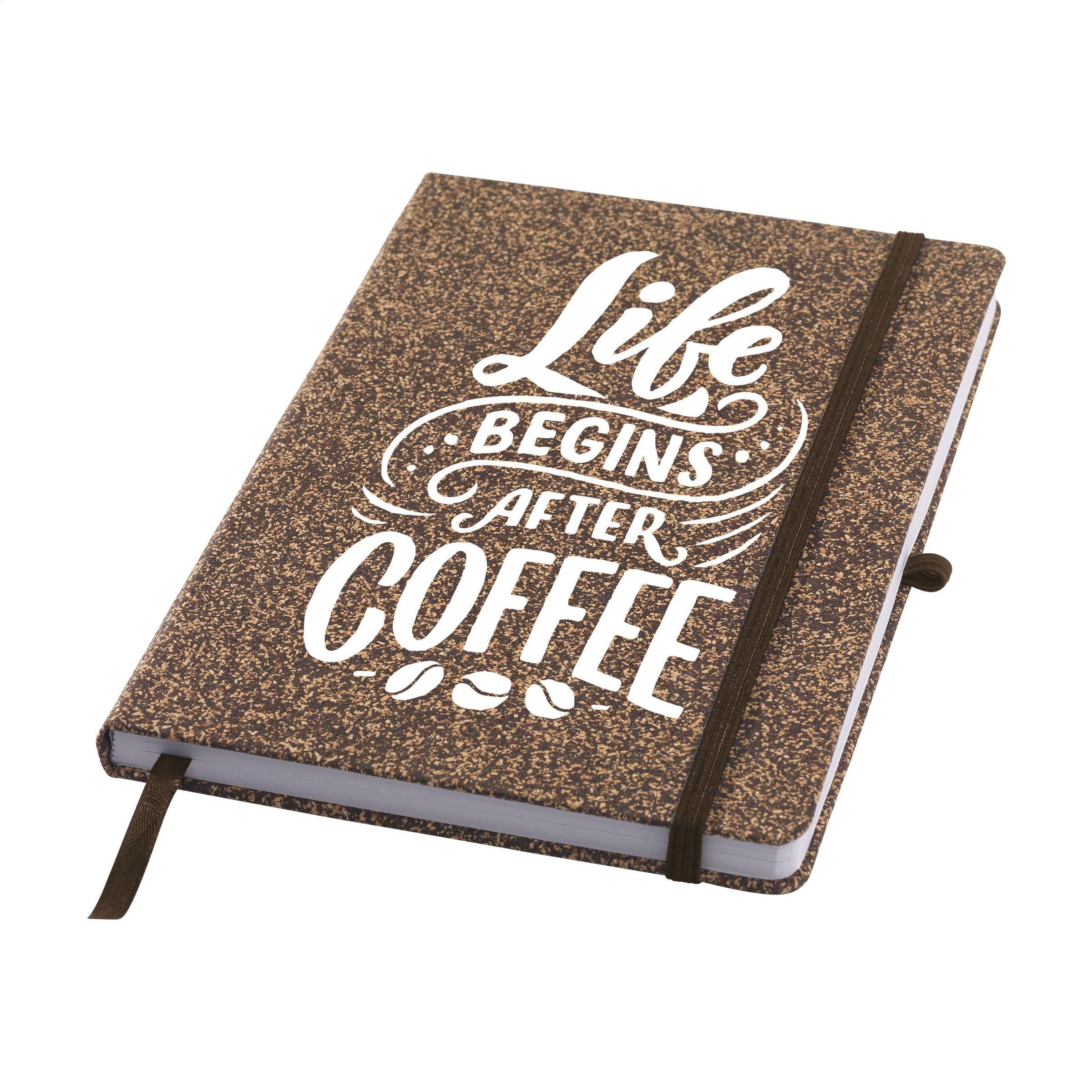 Carnet de notes CoffeeGround liège A5 en situation
