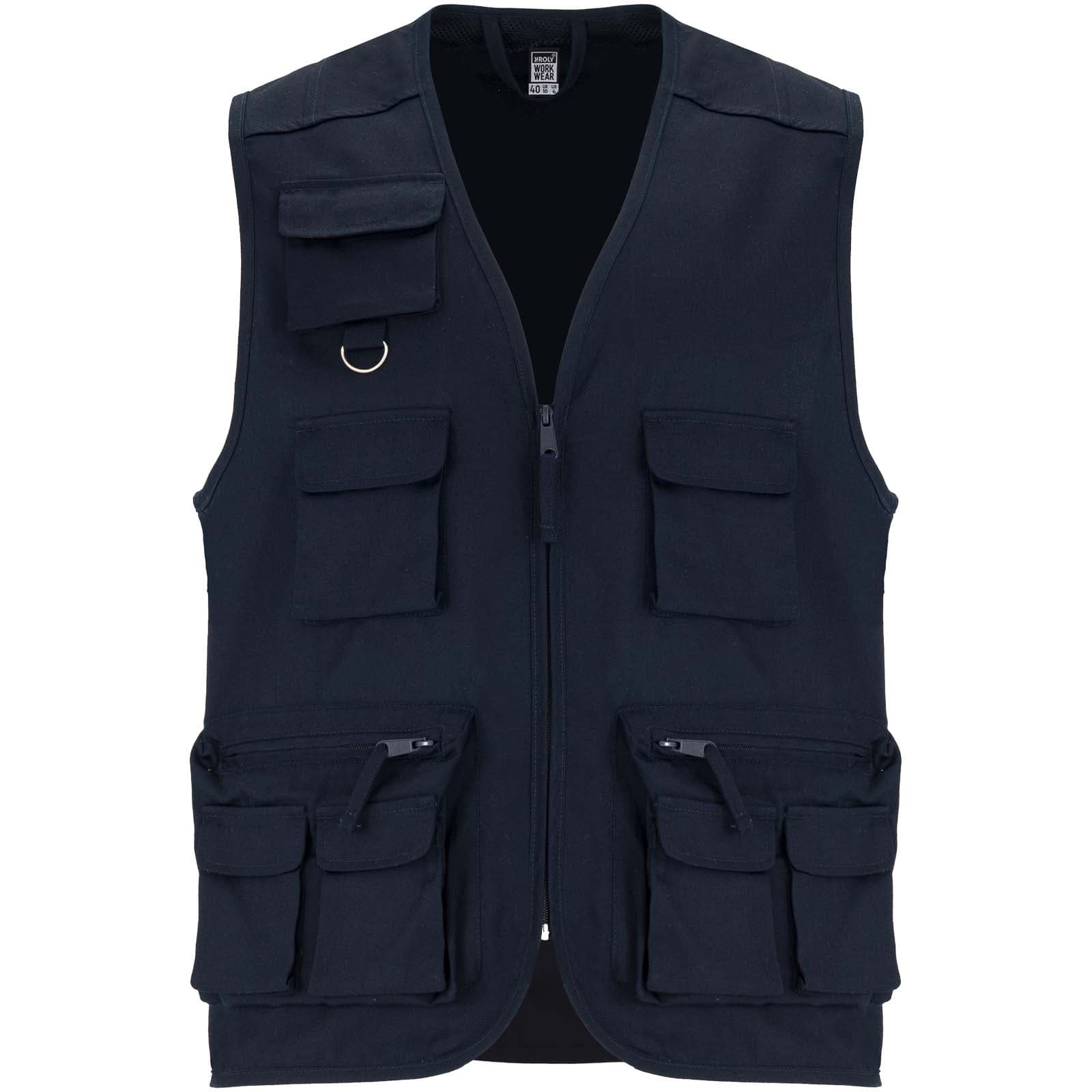 Gilet de travail multi-poches à col en V Venera de 200 g/m2  coloris Bleu marine