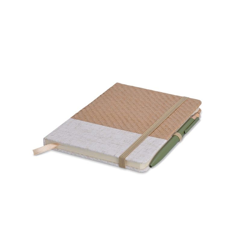 CARNET B6 COUVERTURE COTON ET FIBRES DE BAMBOU en situation