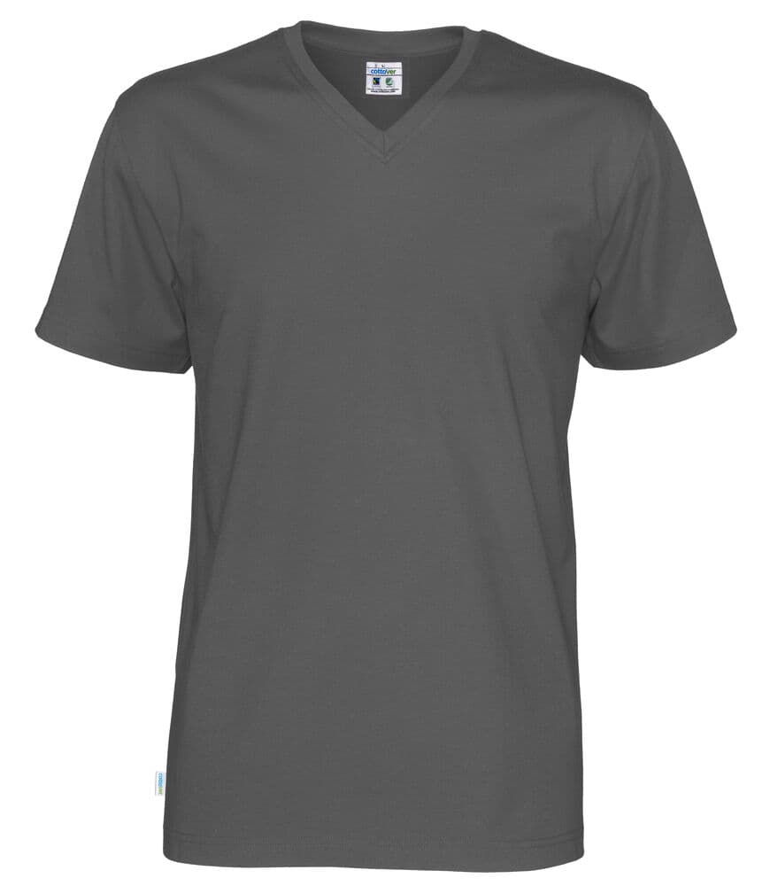 T-SHIRT COL V HOMME - CERTIFIÉ GOTS coloris Anthracite