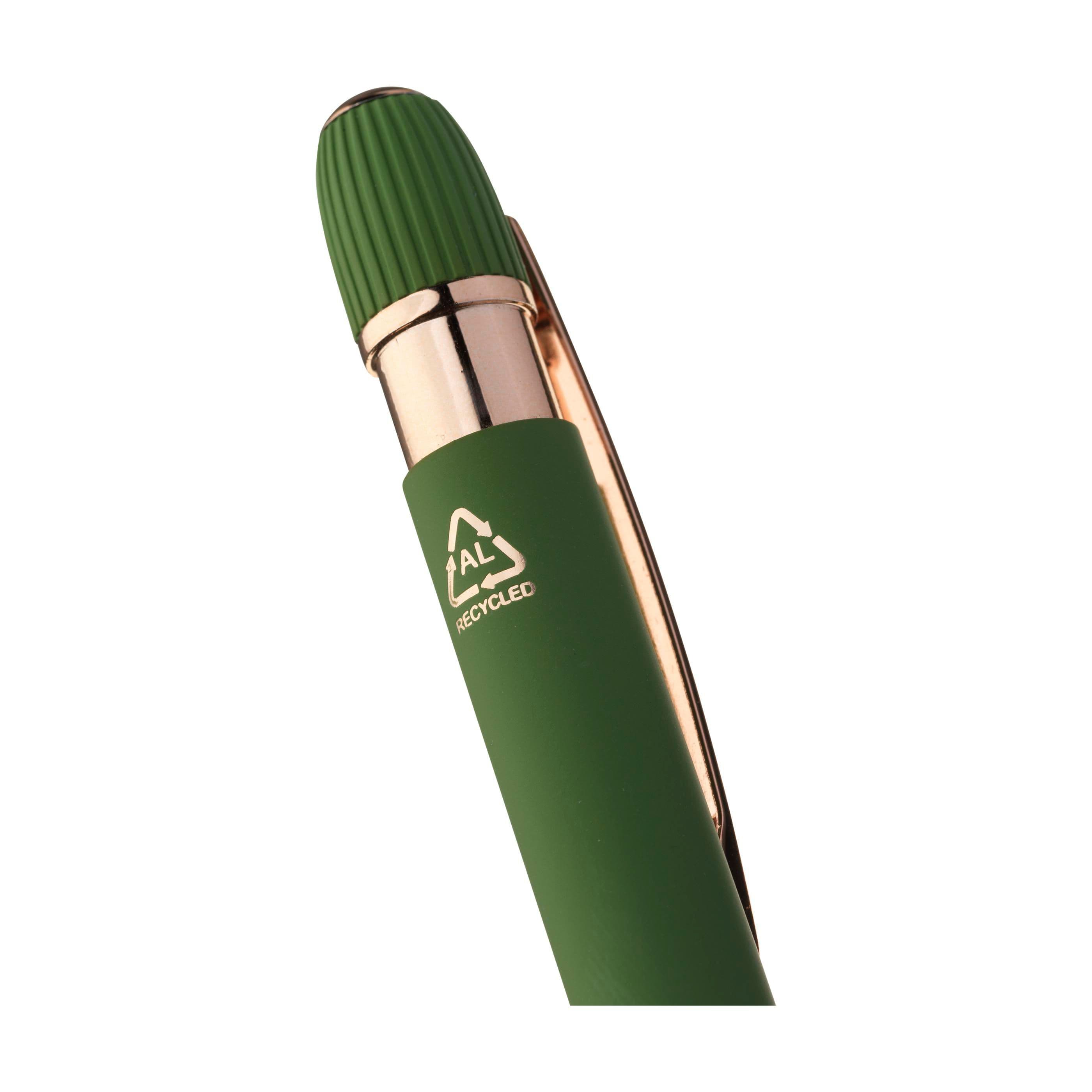 Stylo Lunox RCS recyclé alu soft touch en situation