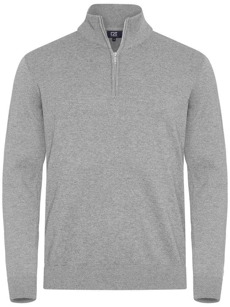 Pull demi-zip Cutter & Buck Oakville homme coloris Gris chiné