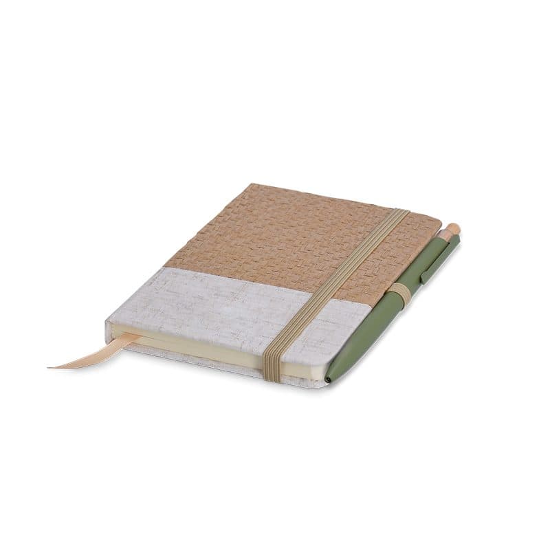 CARNET DE POCHE COUVERTURE COTON ET FIBRES DE BAMBOU en situation