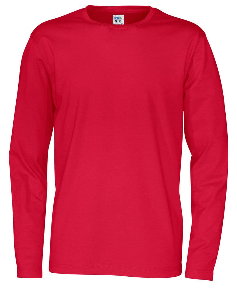T-SHIRT MANCHES LONGUES HOMME - CERTIFIÉ GOTS coloris Rouge