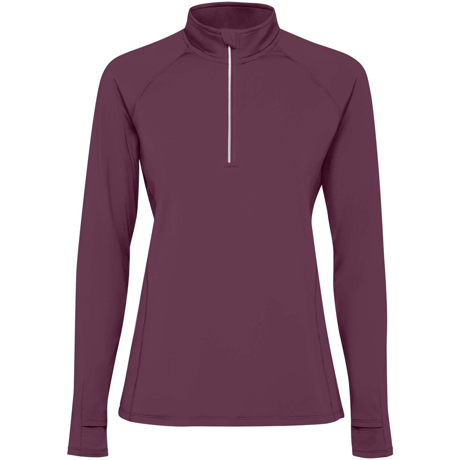 Sweatshirt de 200 g/m² Estambul à manches longues et demi-zip pour femme coloris Rouge prune