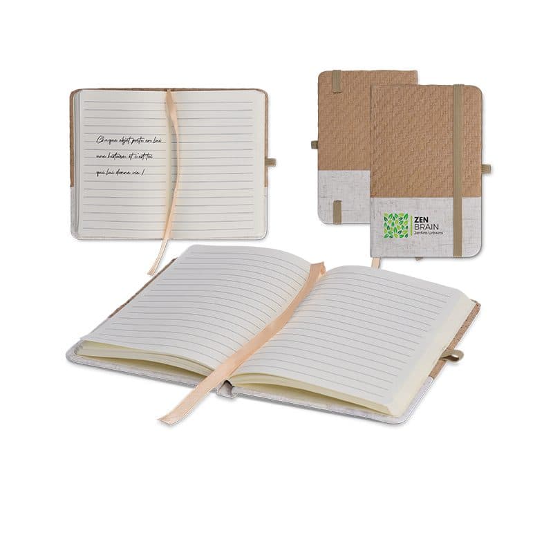 CARNET DE POCHE COUVERTURE COTON ET FIBRES DE BAMBOU