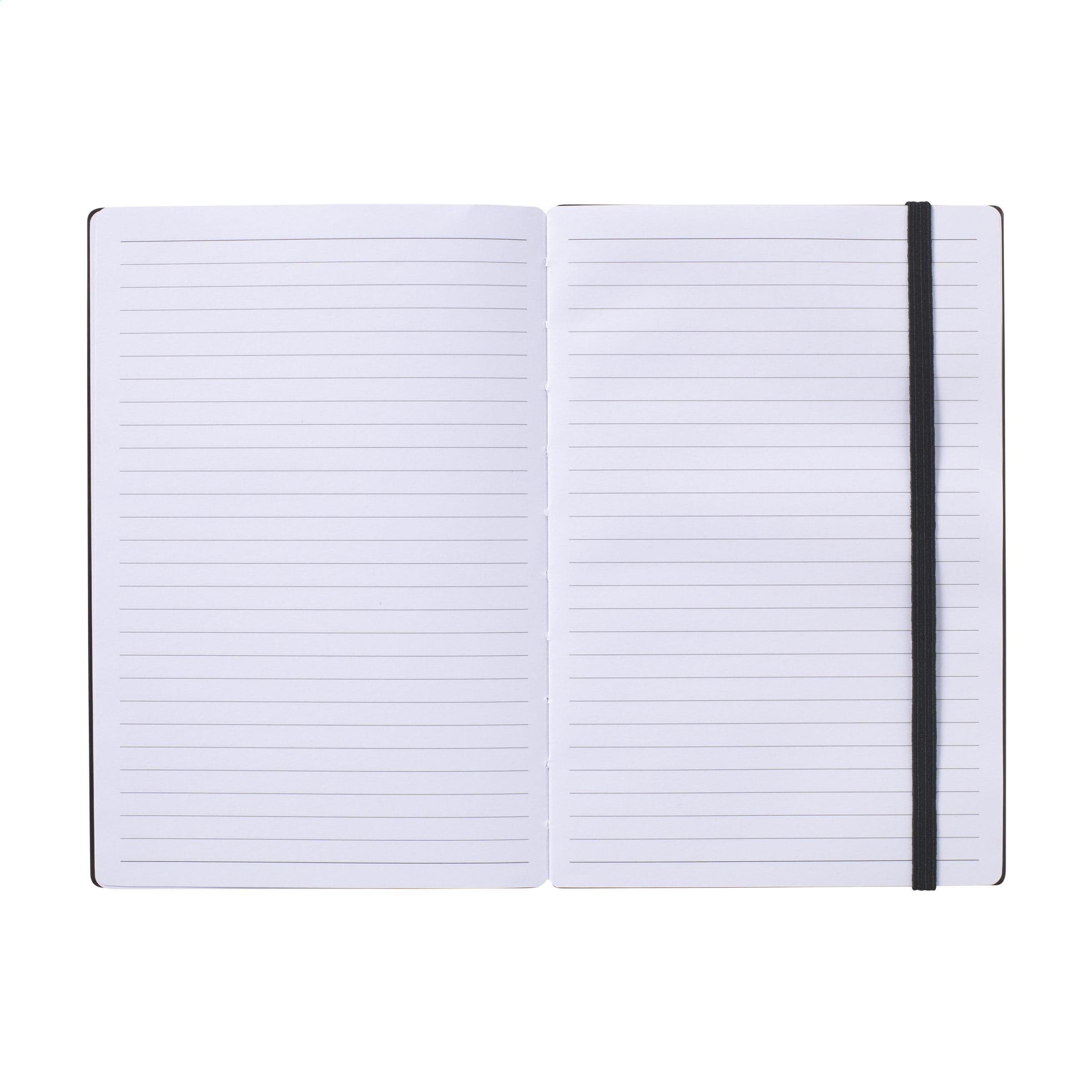 Carnet de notes bambou dos nu noir A5 en situation