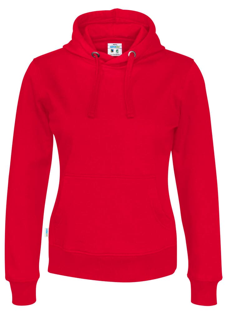 HOODIE FEMME - CERTIFIÉ GOTS coloris Rouge