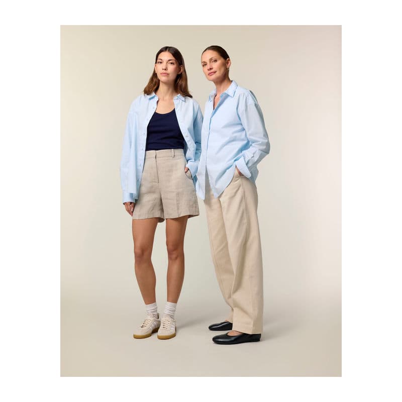 Stella Styler women's relaxed poplin shirt coloris Bleu Summer