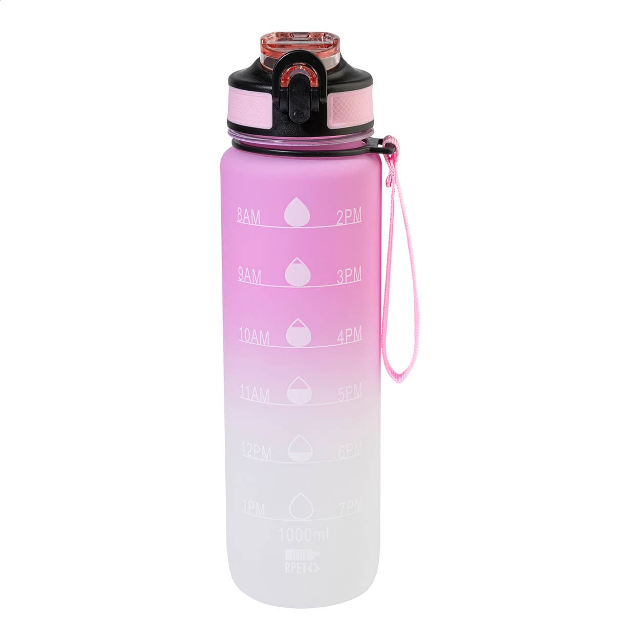 Bouteille motivante en RPET coloris Rose