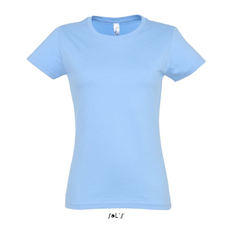 SOL'S IMPERIAL WOMAN ROUND COLLAR T-SHIRT coloris Bleu ciel