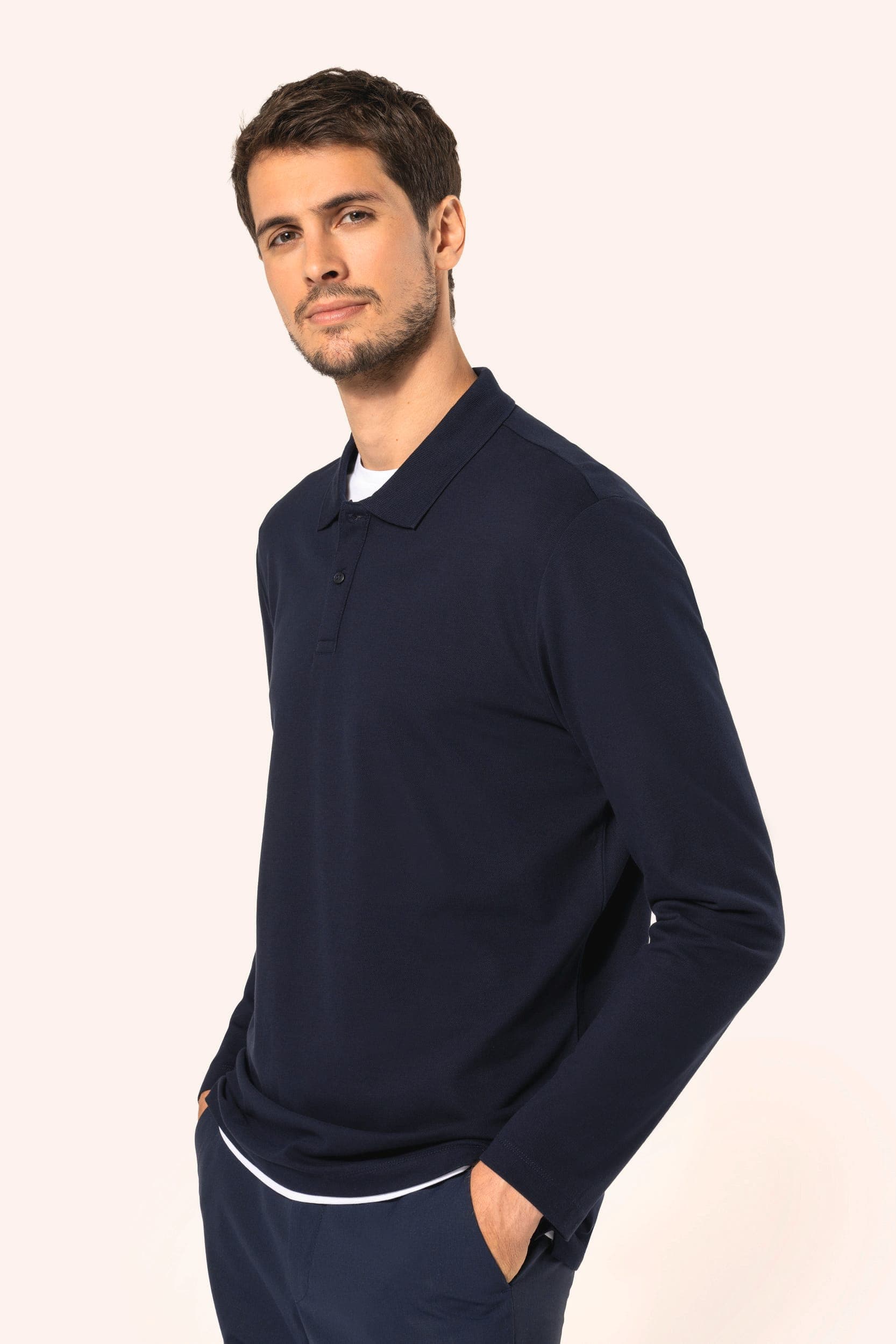 Polo Supima® manches longues homme en situation