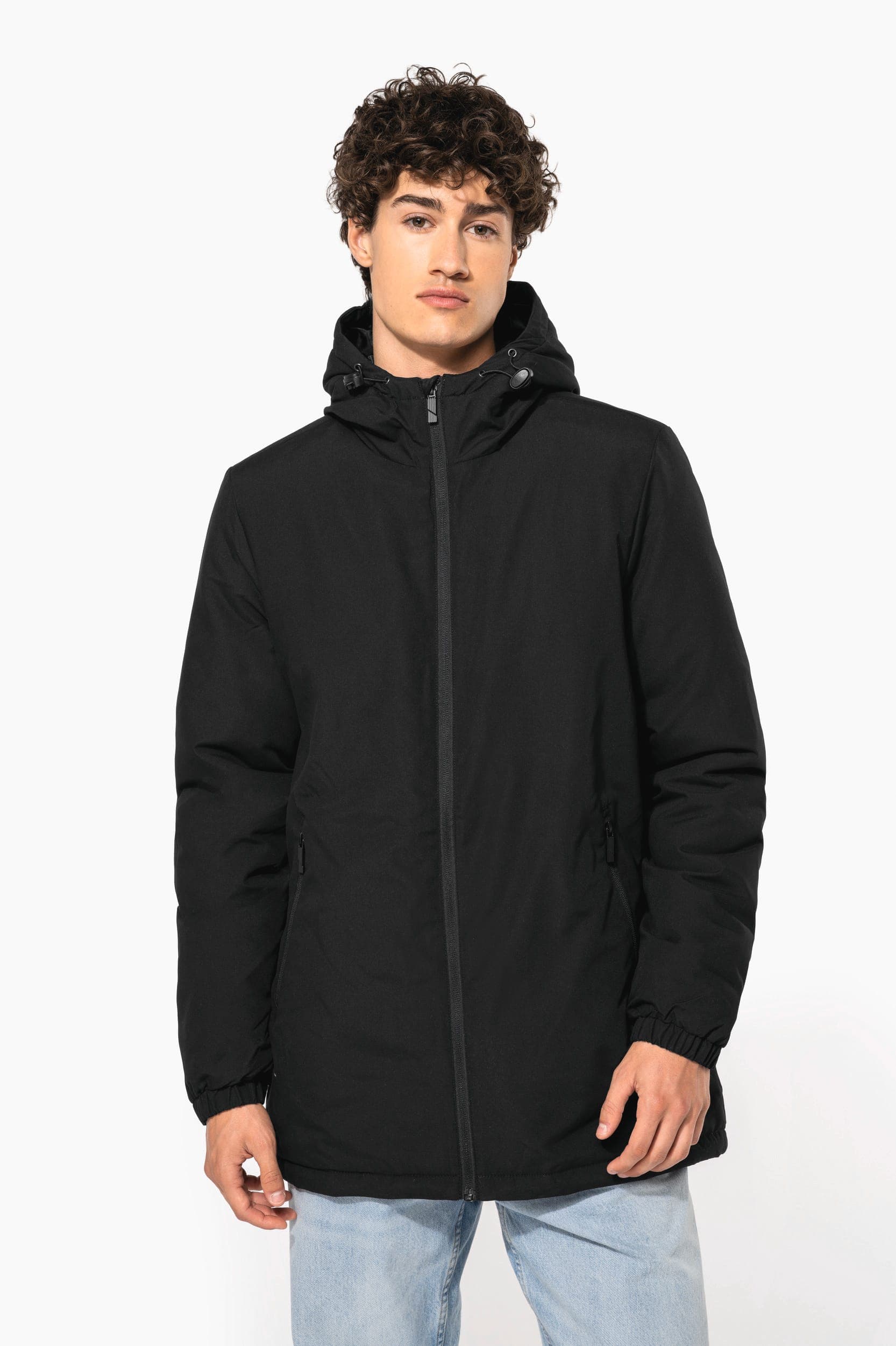 Parka à capuche recyclée unisexe en situation