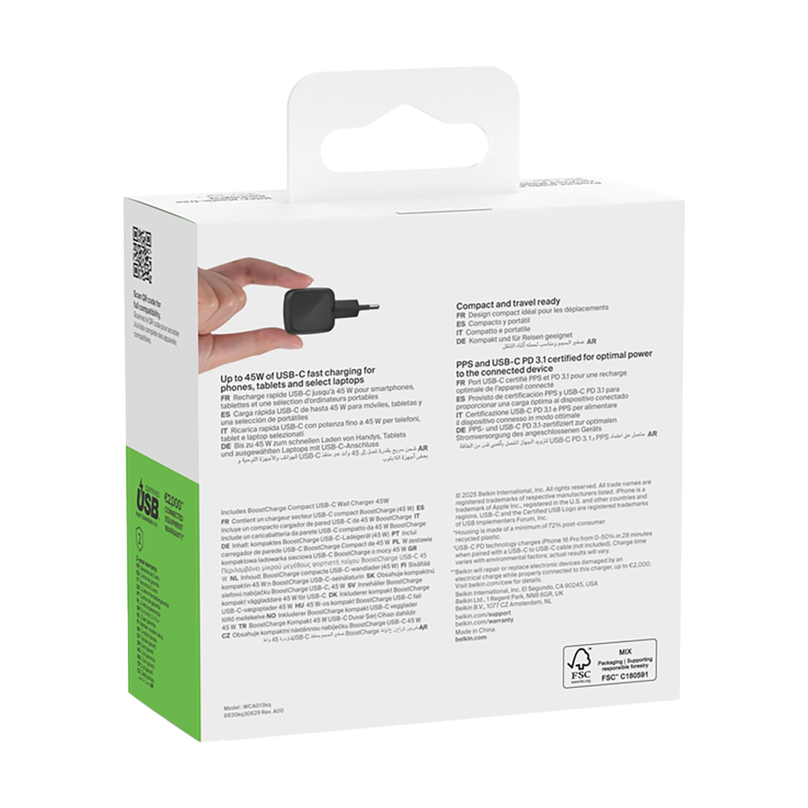 Chargeur mural Belkin 45W USB PD avec PPS en situation