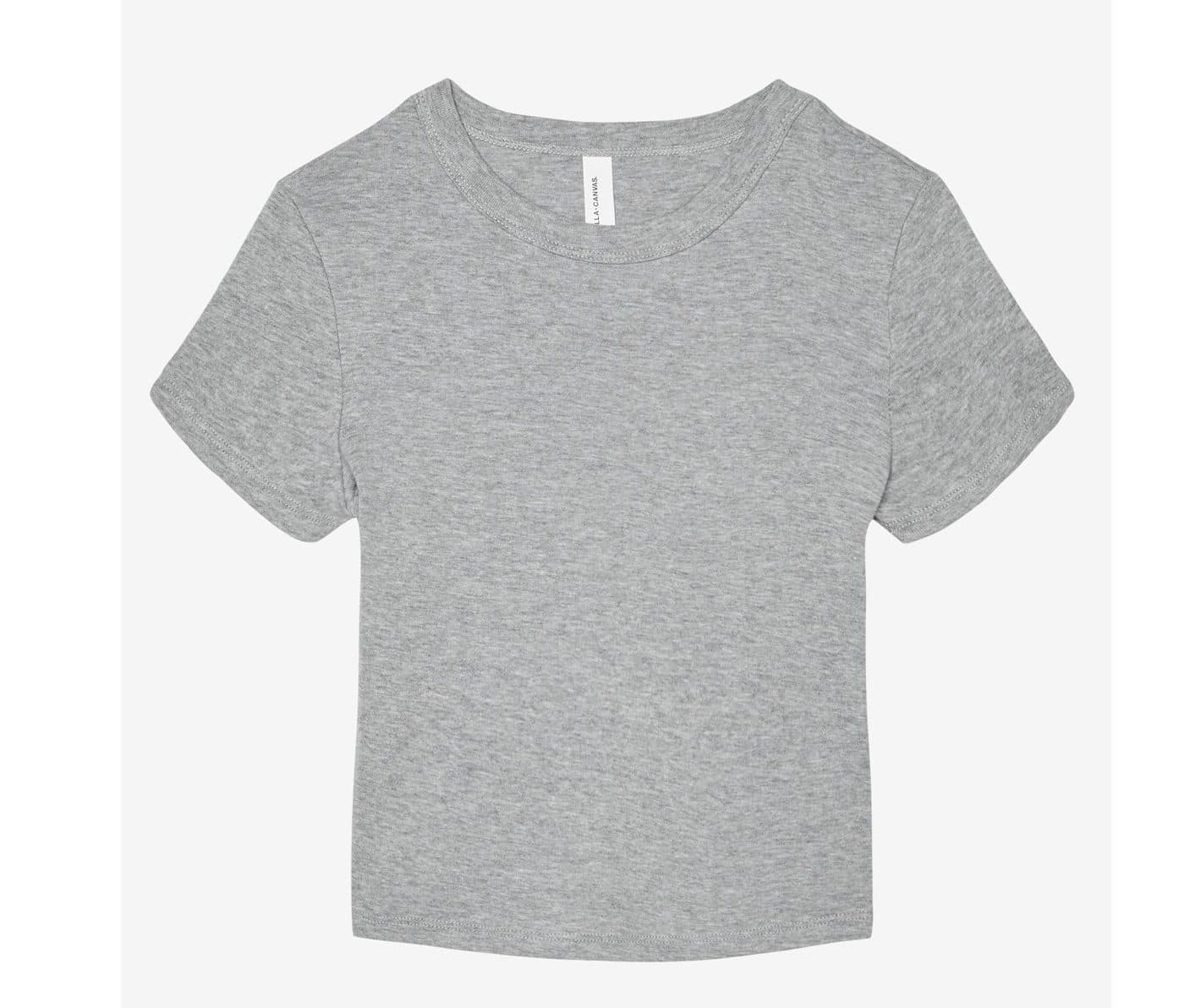 WOMEN'S MICRO RIB BABY TEE coloris Gris chiné sport