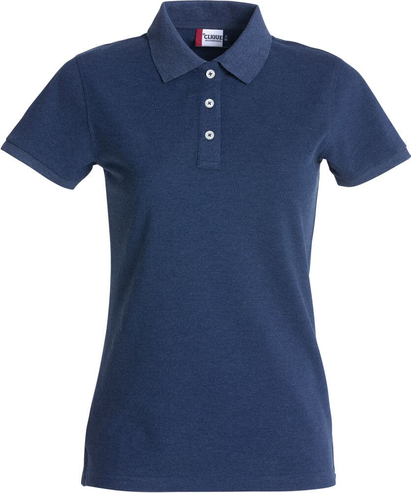 Clique Stretch Premium Polo Women coloris Bleu chiné