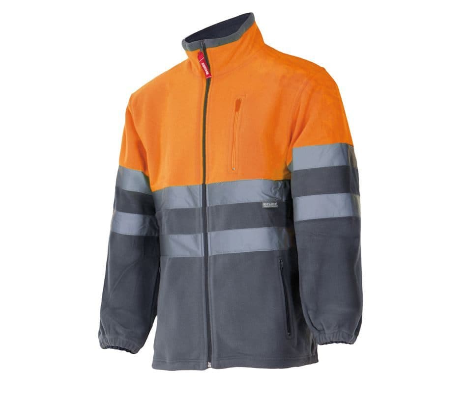 VESTE POLAIRE BICOLORE HAUTE VISIBILITÉ coloris Fluo orange / Gris