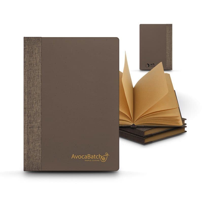 CARNET A5 AVEC COUVERTURE EN POUDRE CAFE