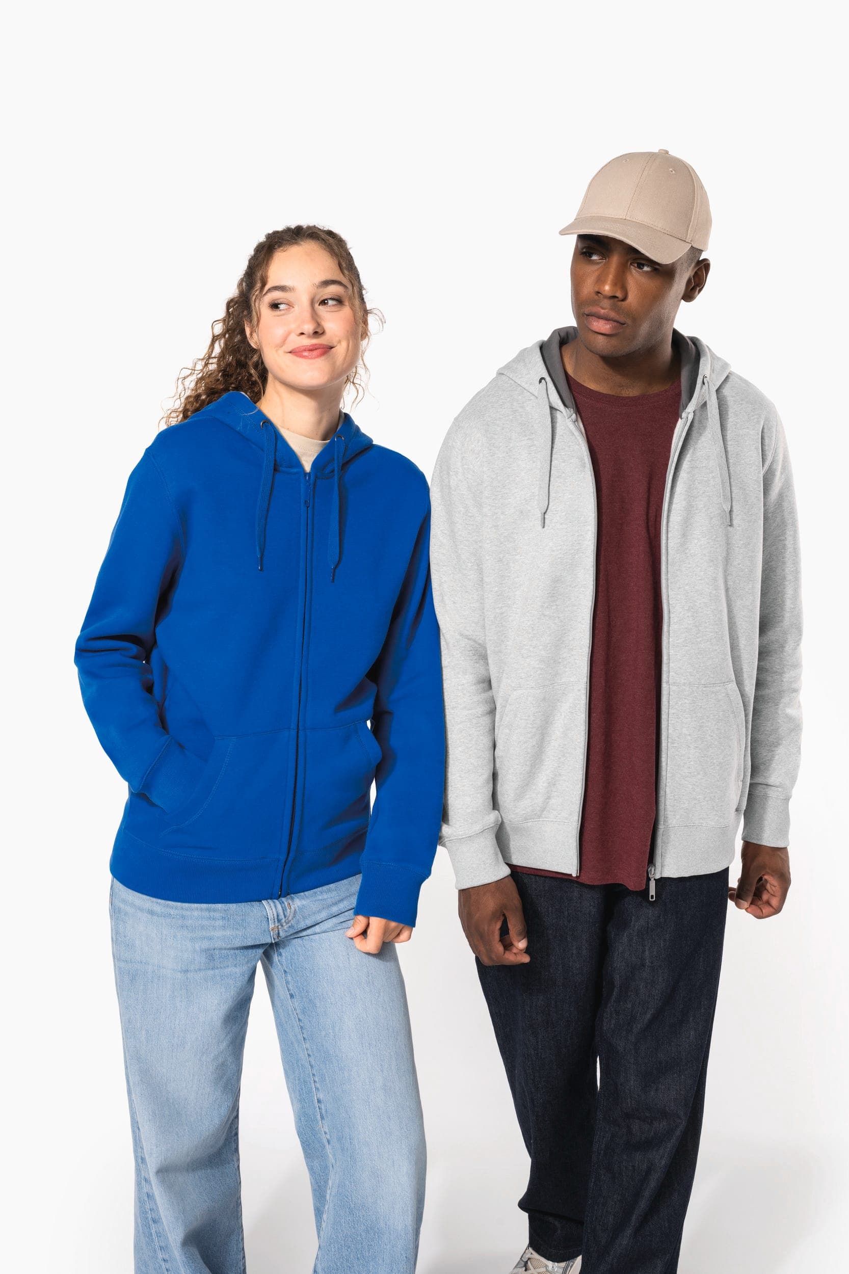 Sweat-shirt zippé capuche unisexe
