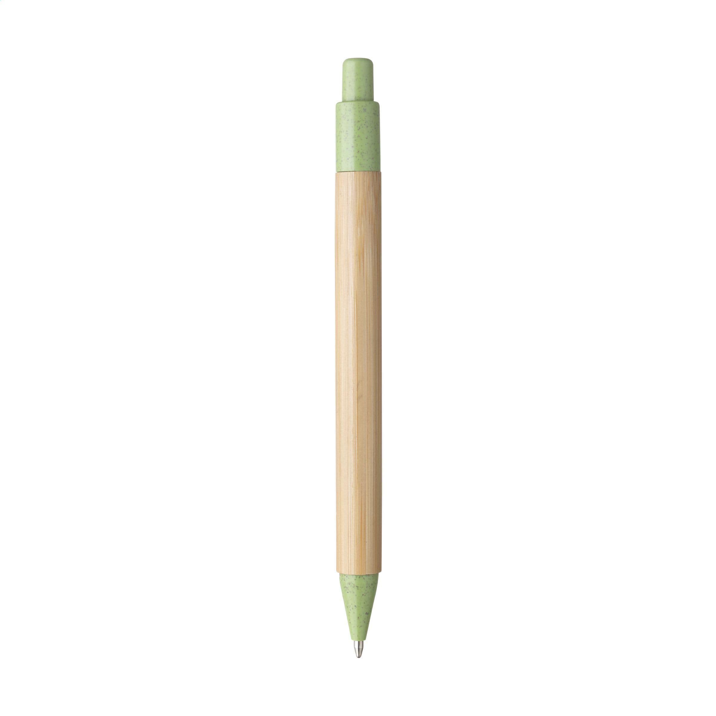 Stylo bambou paille de blé en situation