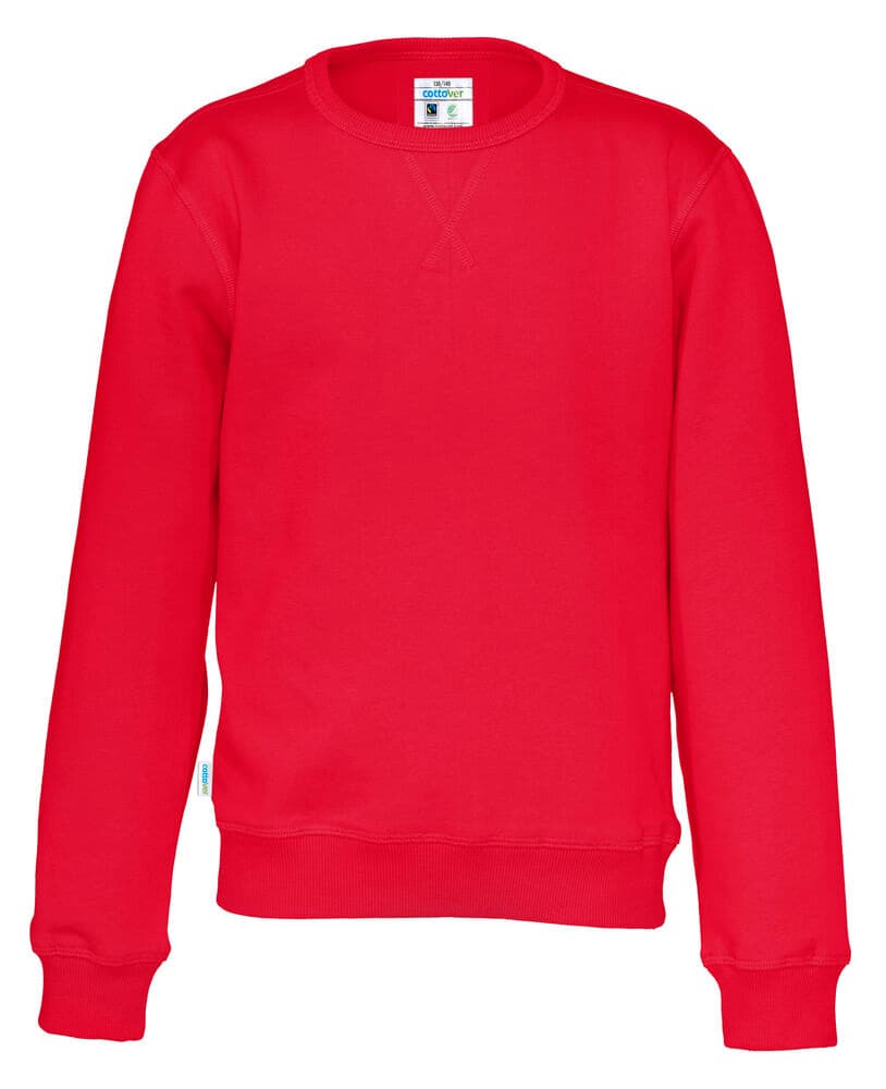 SWEAT COL ROND ENFANT - CERTIFIÉ GOTS coloris Rouge