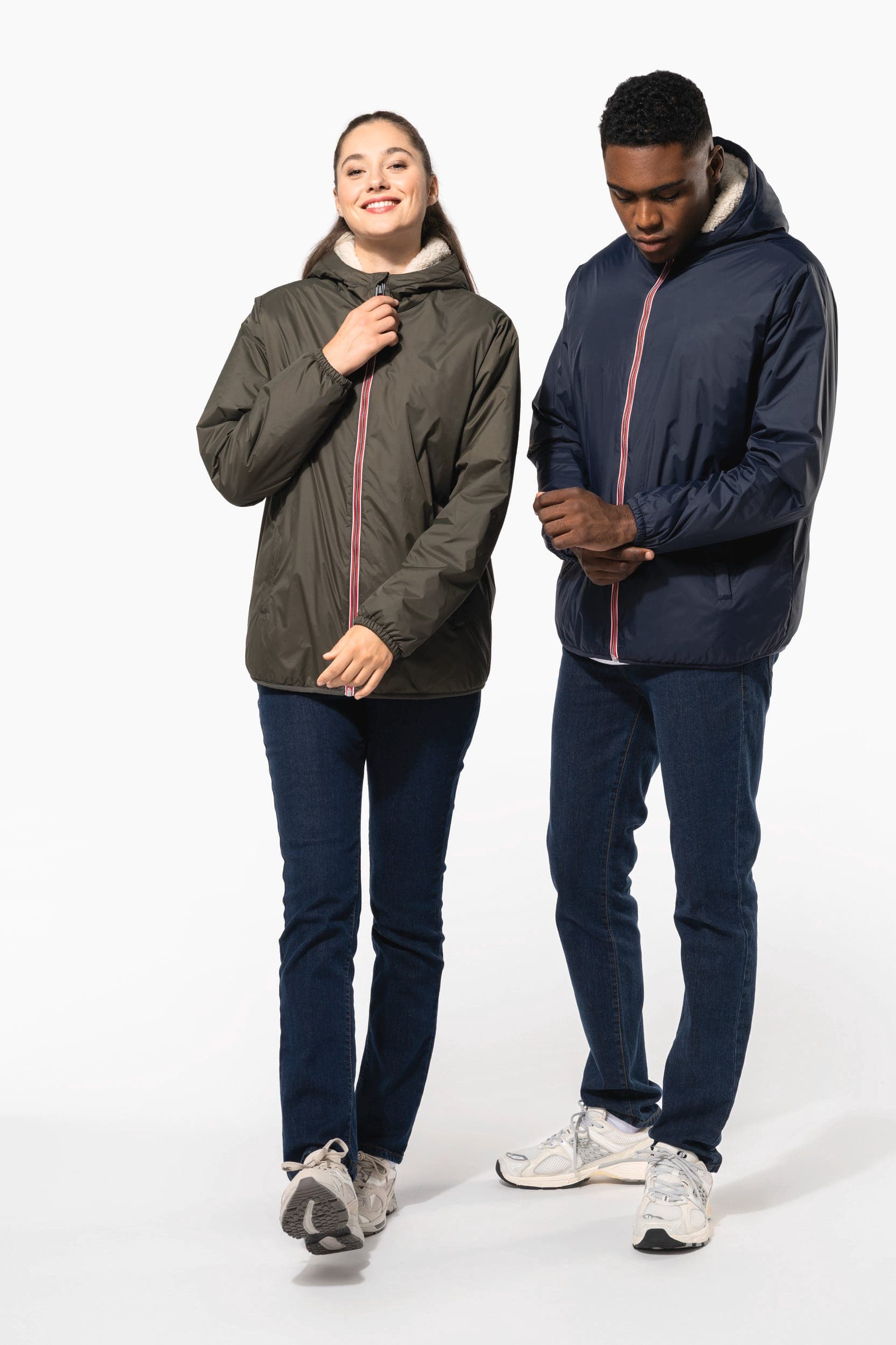 Veste doublée sherpa unisexe en situation