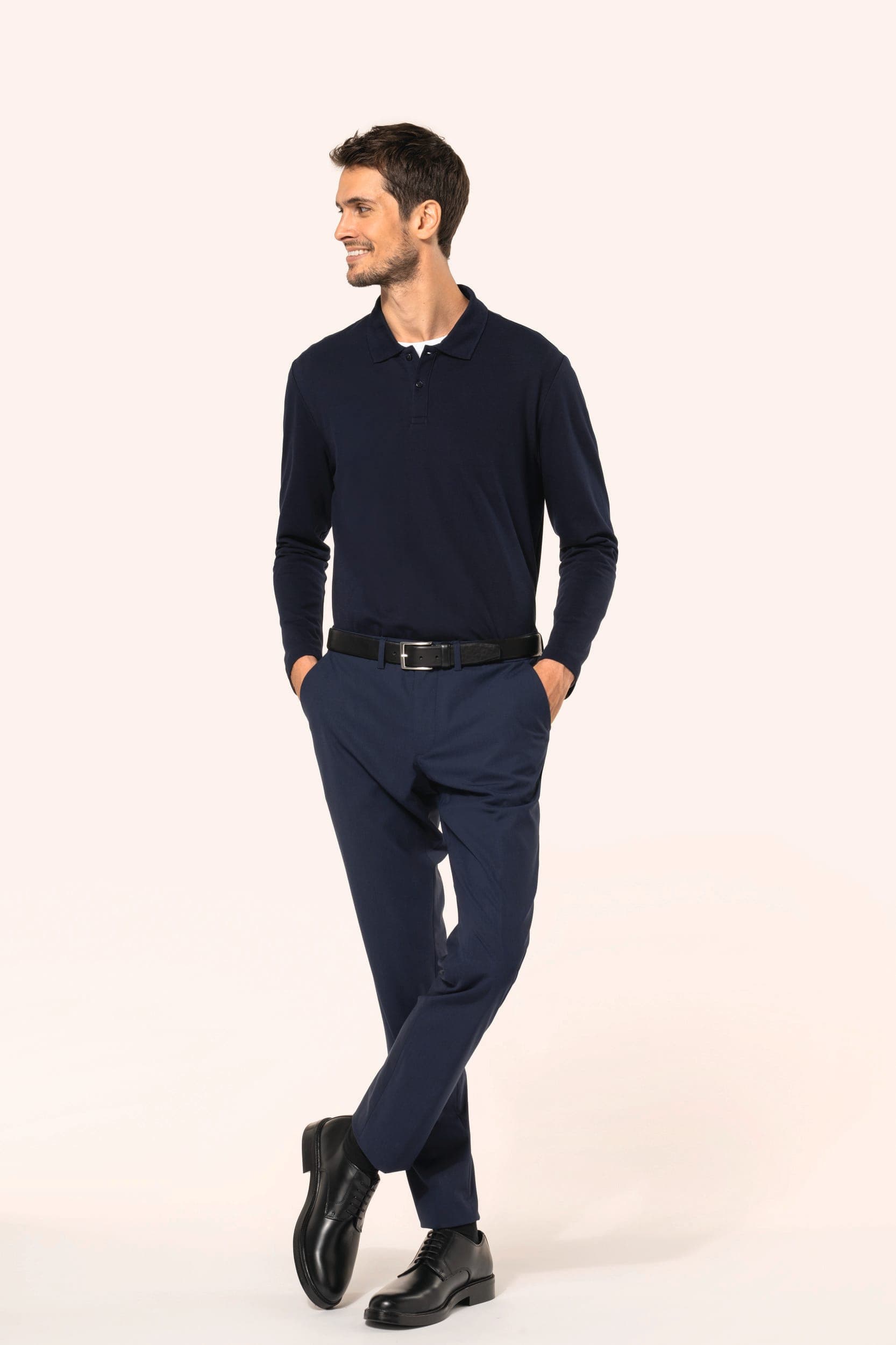 Polo Supima® manches longues homme en situation