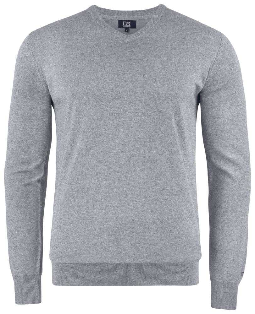 Pull Cutter & Buck Oakville col V homme coloris Gris chiné