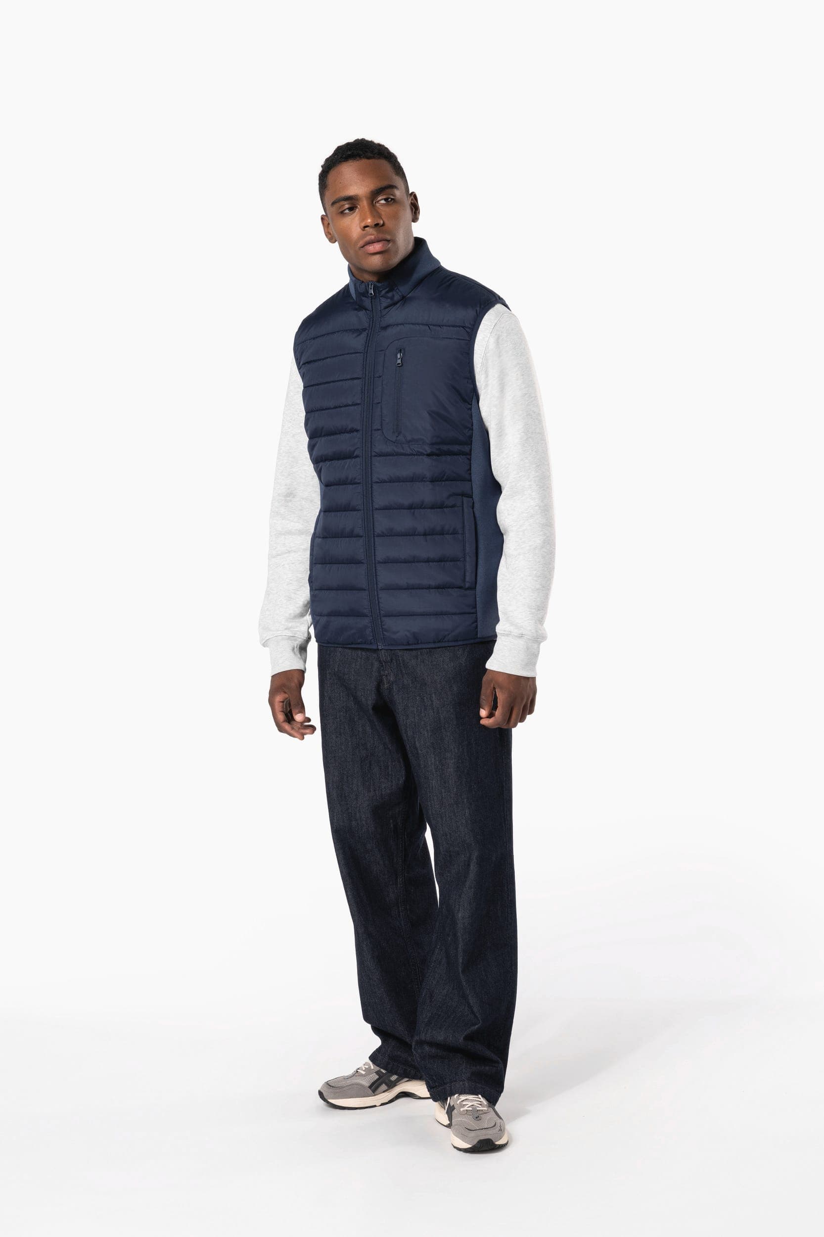 Bodywarmer bi-matière homme en situation