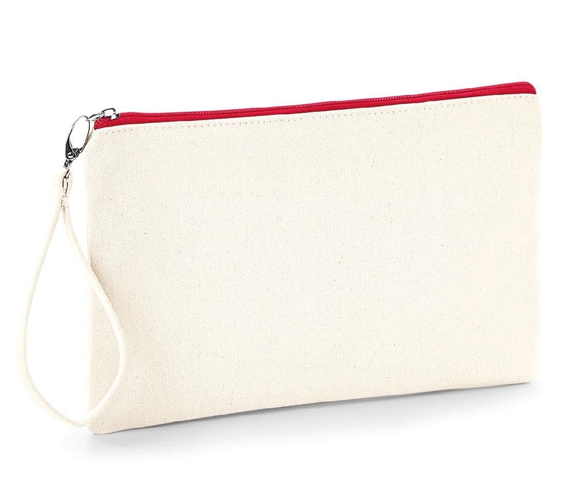 CANVAS WRISTLET POUCH coloris Naturel / Rouge