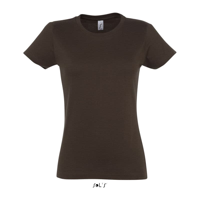 SOL'S IMPERIAL WOMAN ROUND COLLAR T-SHIRT coloris Chocolat
