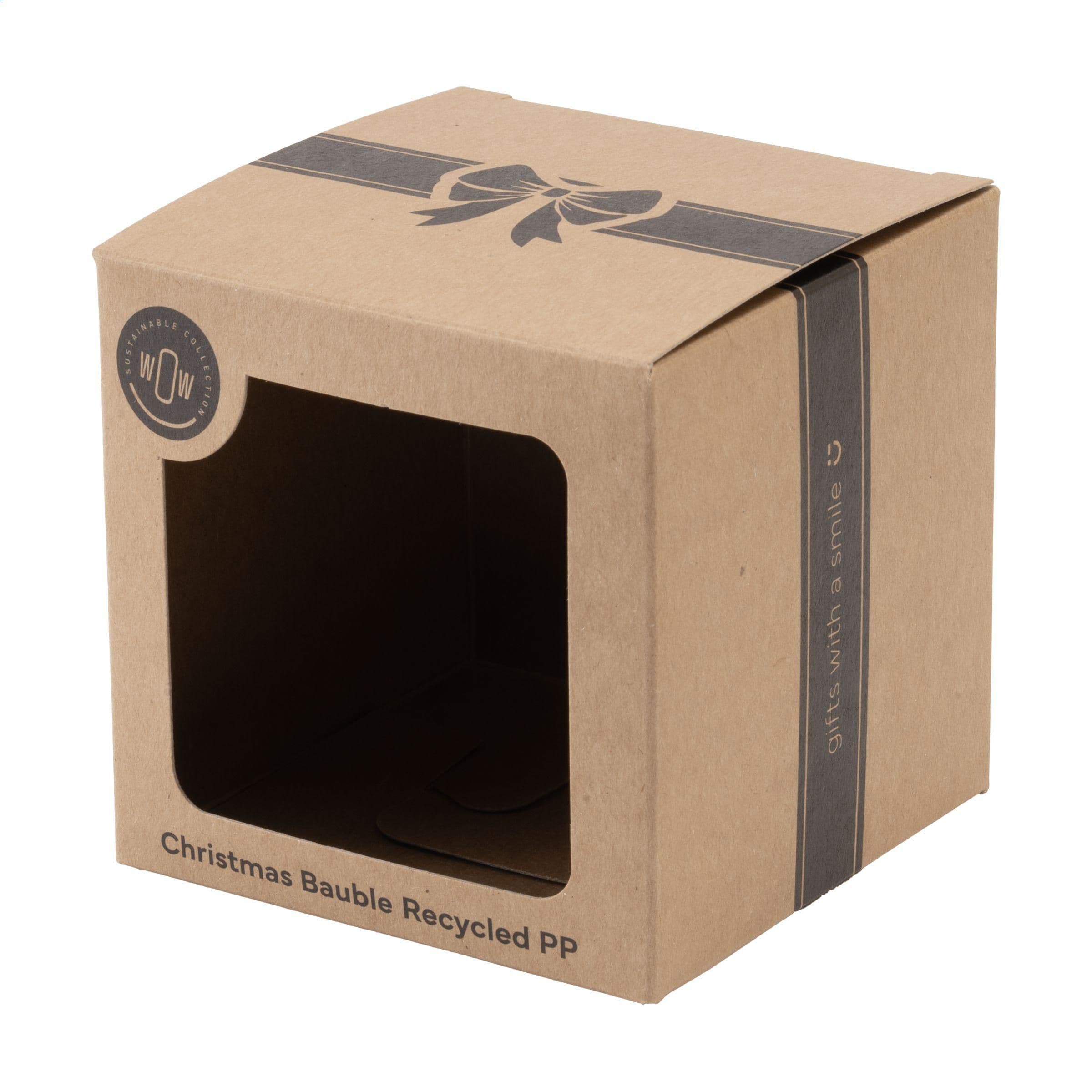 Boule de Noël Ø 7 cm plastique recyclé boîte - fabriqué en Europe en situation