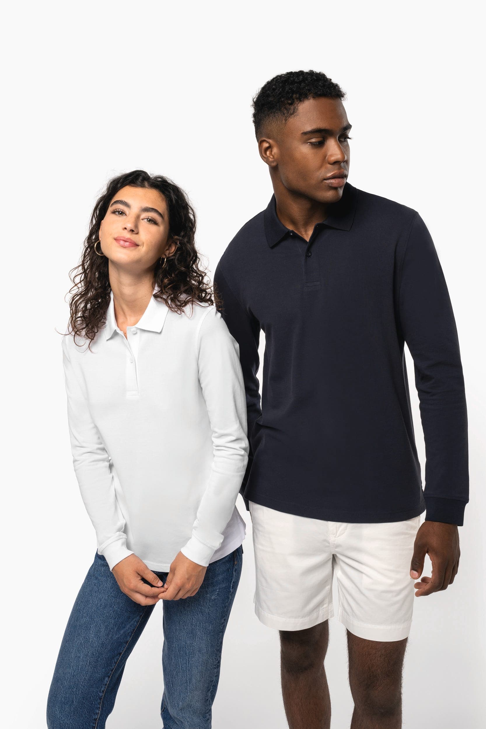 Polo piqué manches longues Bio180 femme en situation