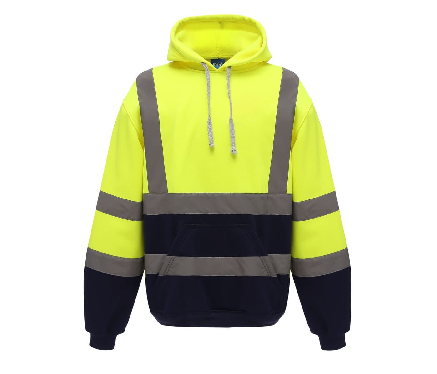 HI-VIS PULL-OVER HOODIE coloris Jaune haute visibilité / Marine