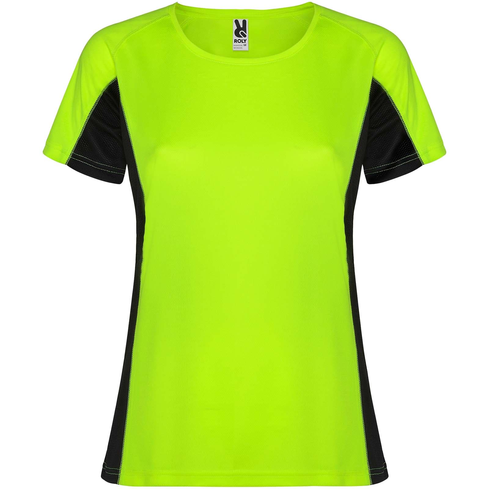 T-shirt de sport de 140 g/m² Shanghai à manches courtes pour femme coloris Vert fluo