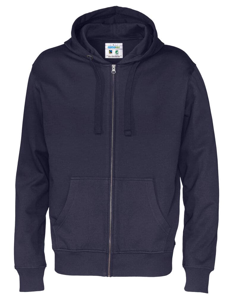 HOODIE FERMETURE COMPLÈTE HOMME - CERTIFIÉ GOTS coloris Marine