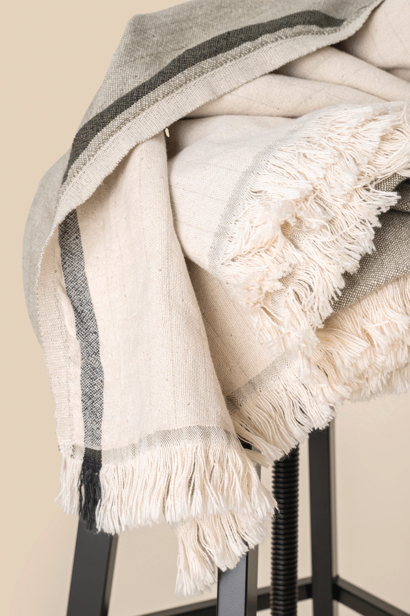 Fouta à rayures en situation