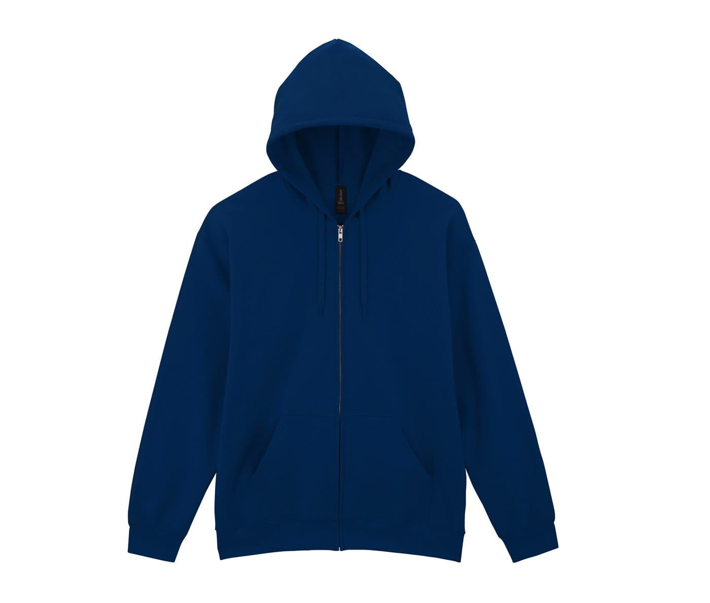 SOFTSTYLE MIDWEIGHT FLEECE ADULT FULL ZIP HOODED SWEATSHIRT coloris Marine