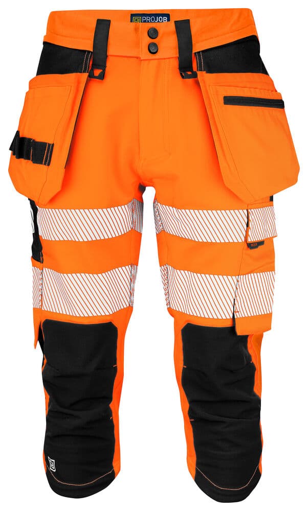 6577 PANTACOURT DE SIGNALISATION EN ISO 20471 CLASSE 2/1 coloris Orange / Noir