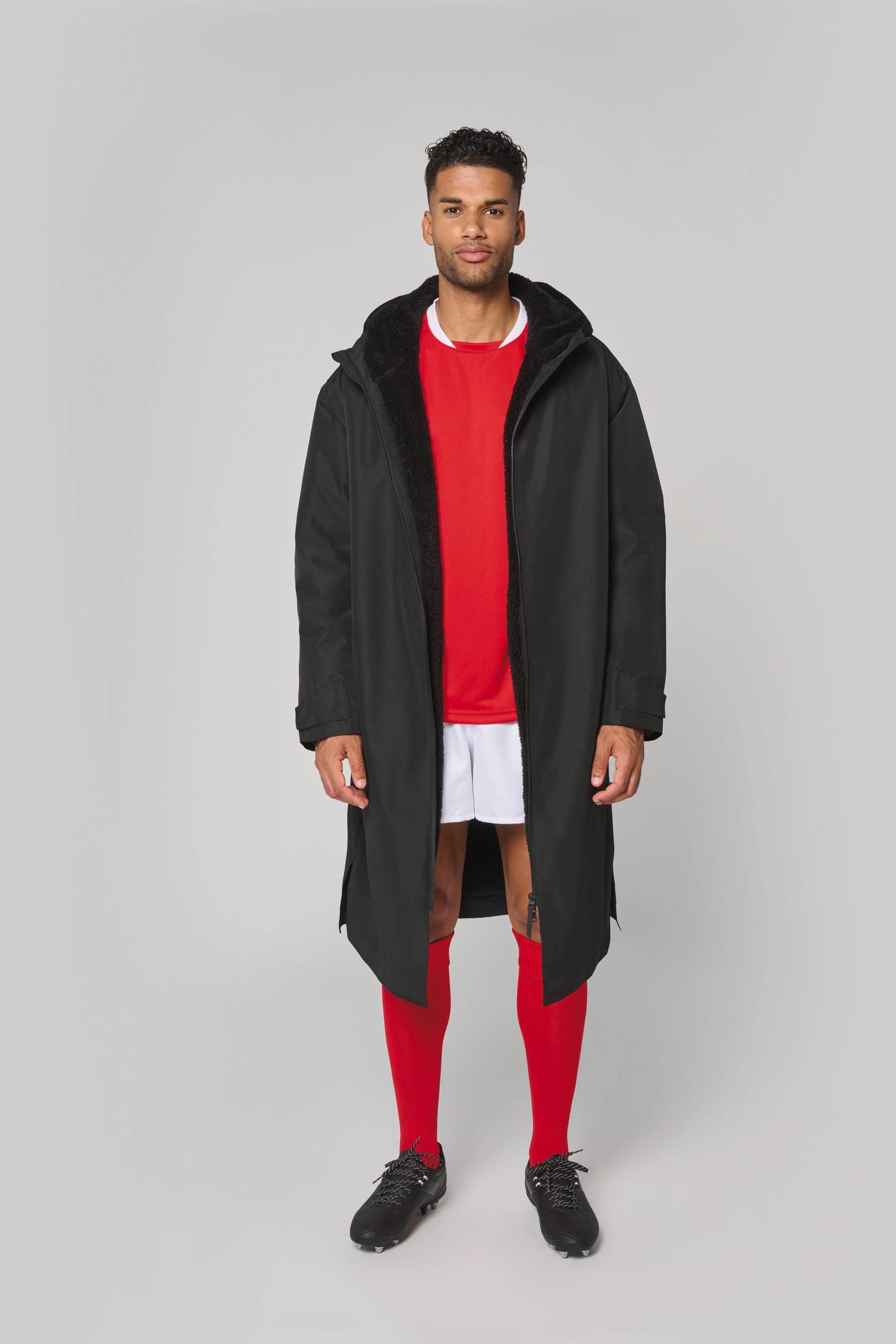 Parka longue doublée sherpa unisexe en situation