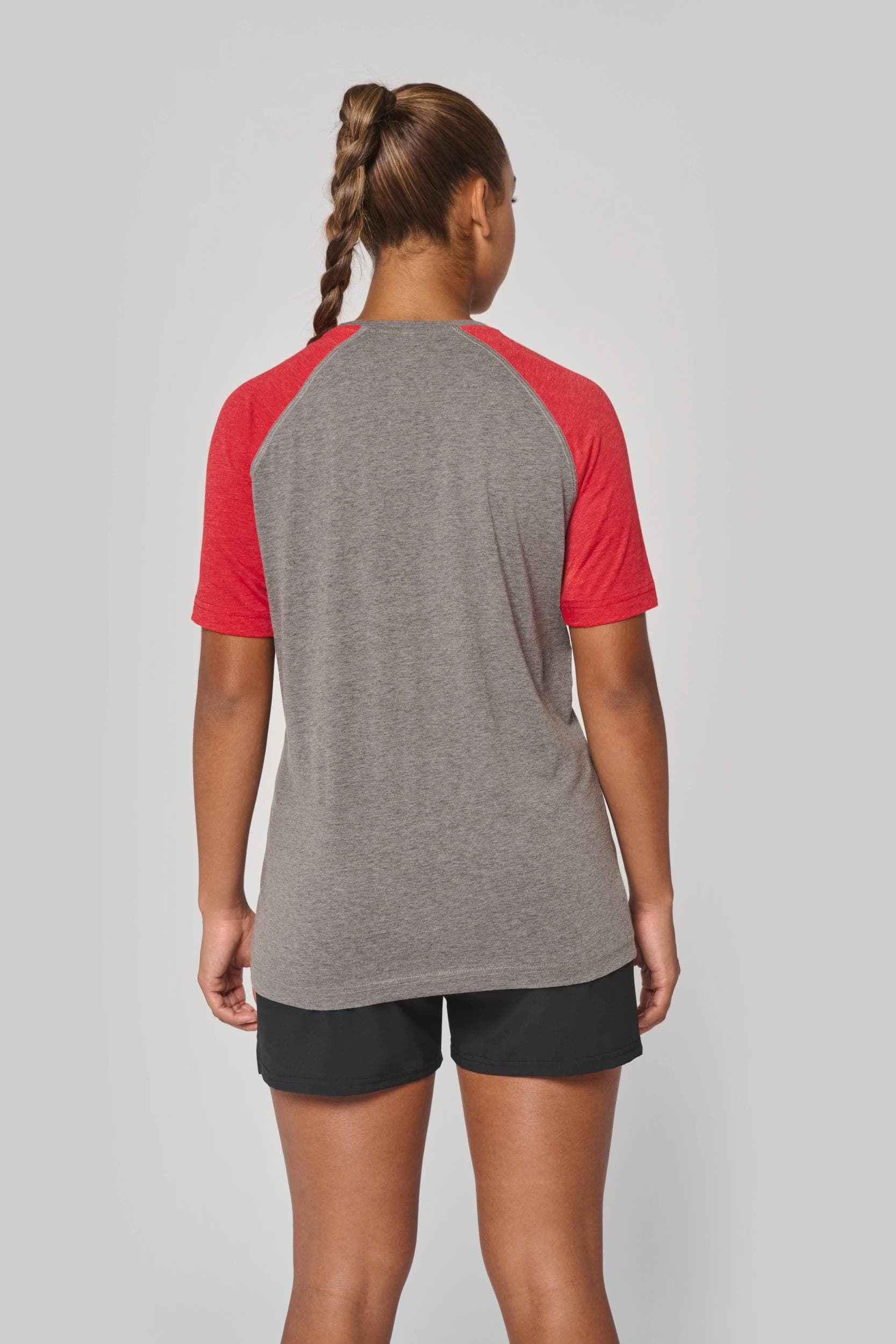 T-shirt triblend bicolore sport manches courtes unisexe en situation