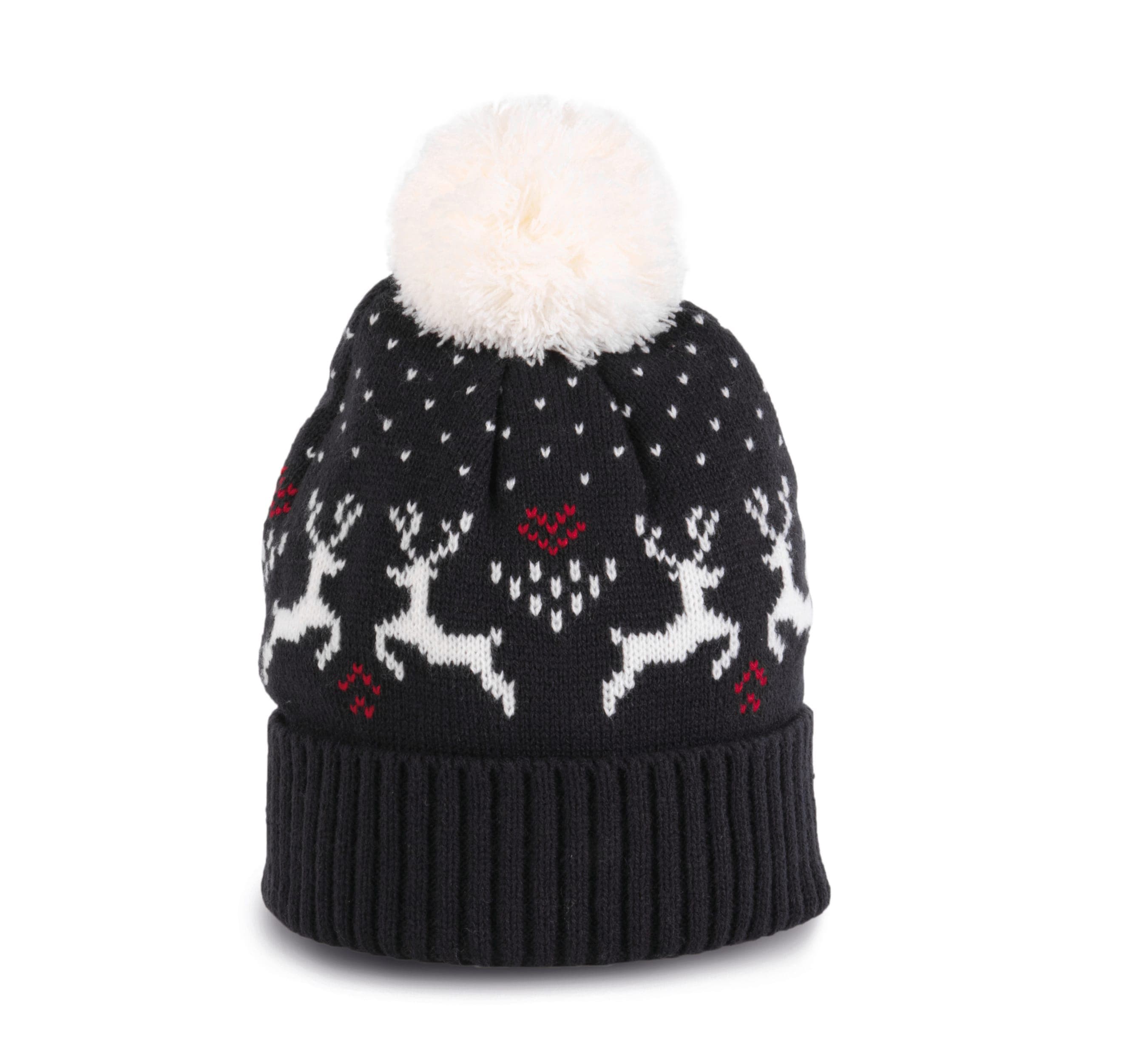 Bonnet de Noël motifs rennes en situation
