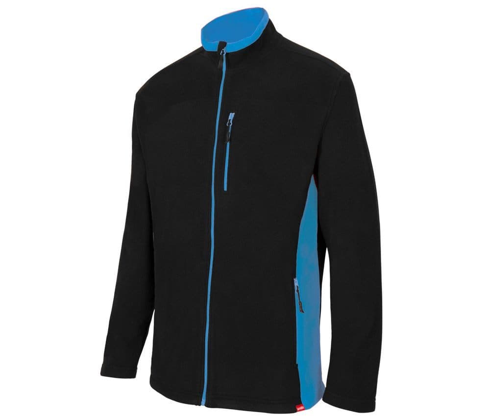 VESTE POLAIRE BICOLORE coloris Noir / Bleu ciel