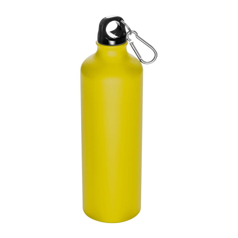 Bouteille de boisson métal avec mousqueton Brno 800 ml coloris Jaune
