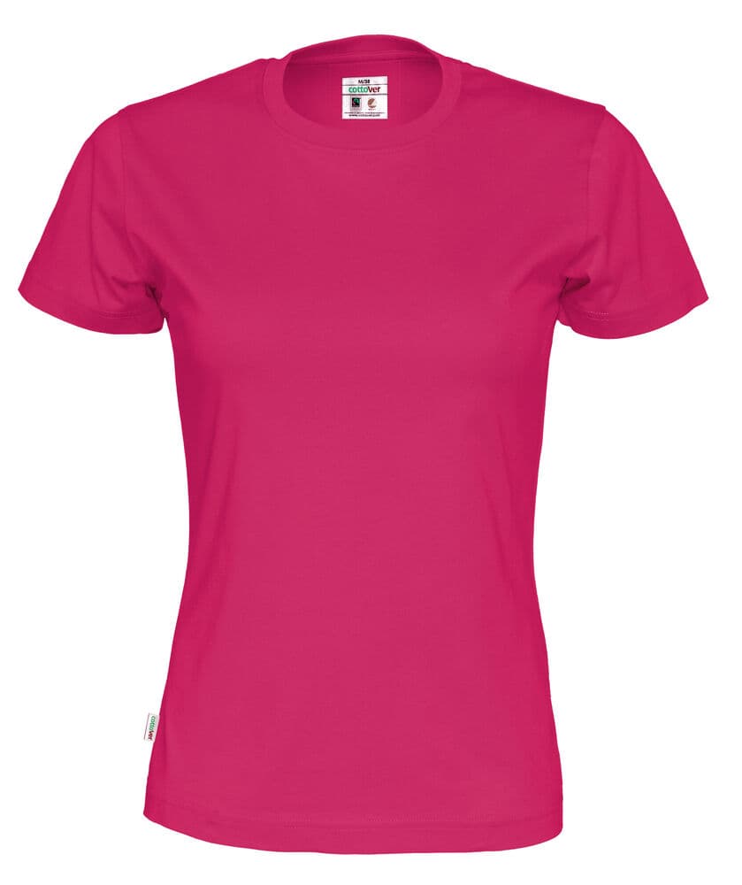T-SHIRT FEMME - CERTIFIÉ GOTS coloris Cerise