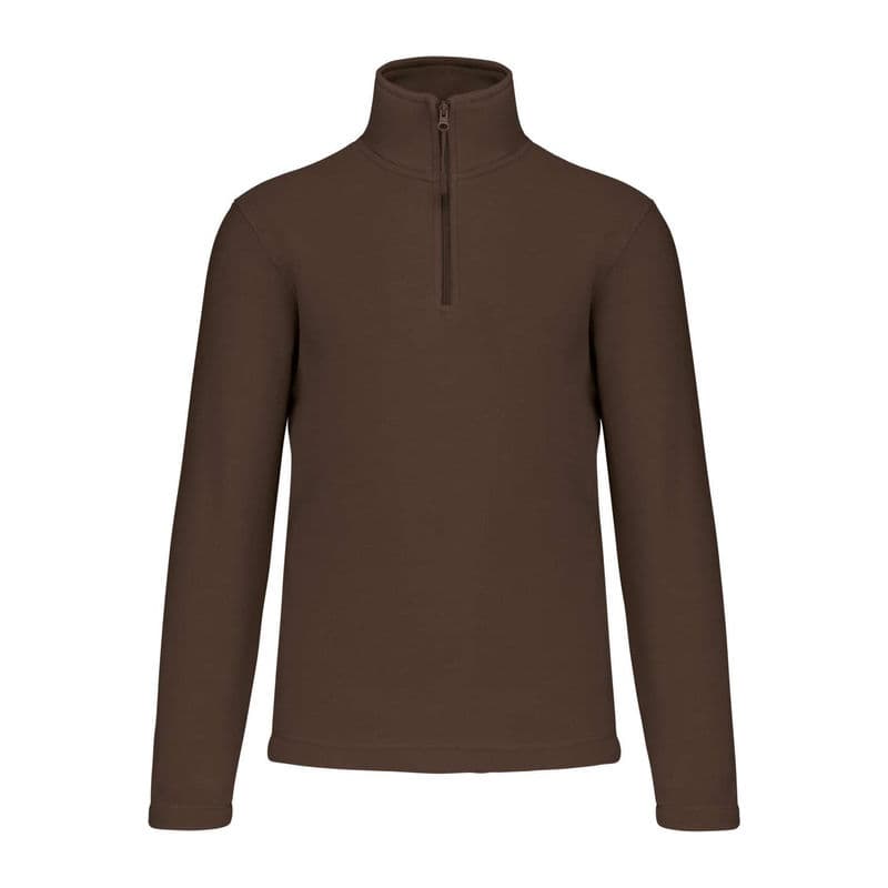 ENZO - ZIP NECK MICROFLEECE JACKET coloris Chocolat