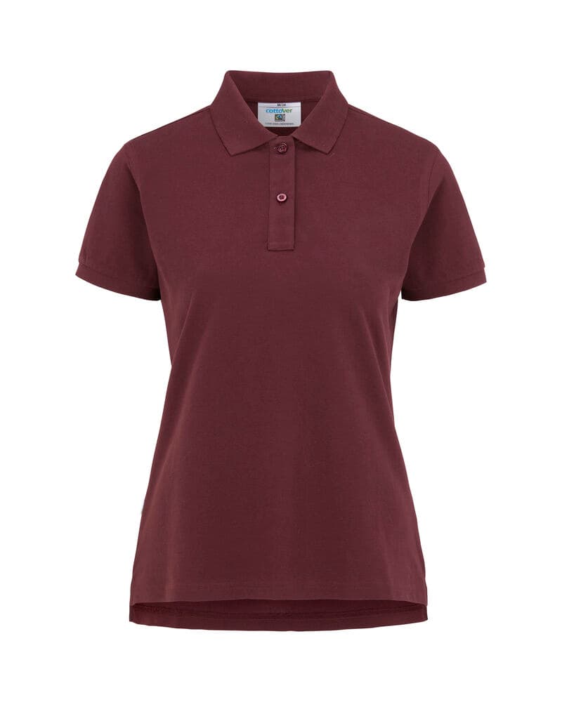 POLO PIQUE FEMME - CERTIFIÉ GOTS coloris Bordeaux